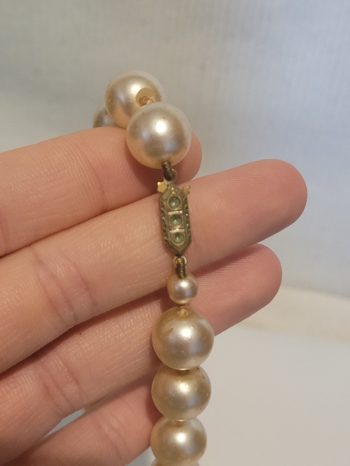Large Chunky Pearl Styled Ball Bead String Necklace With Fish Hook Clasp