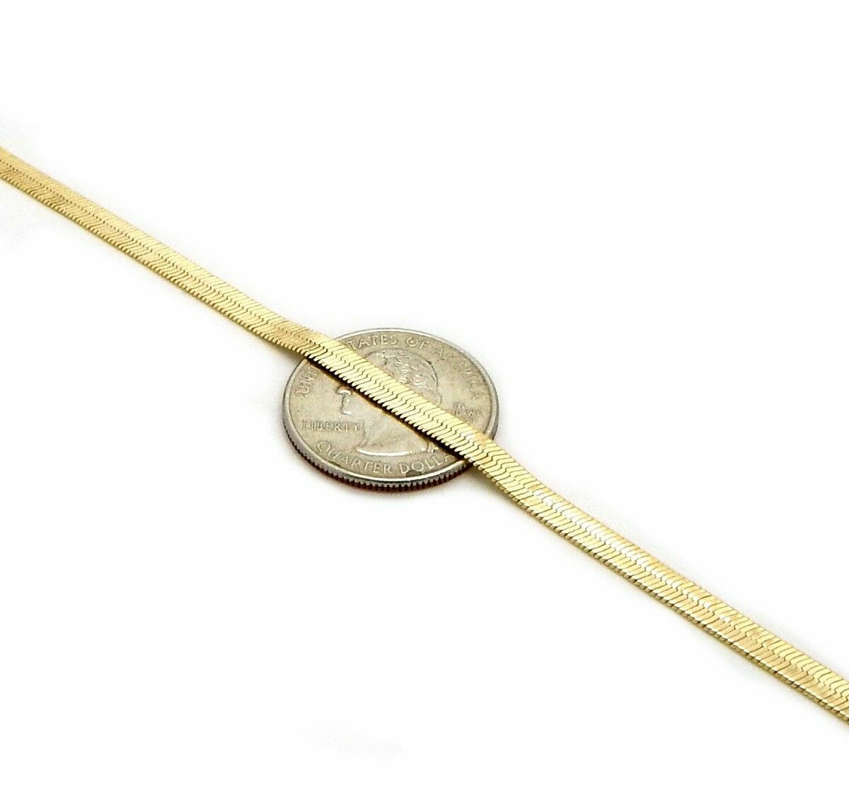 12 Pcs 4mm Herringbone Chain Necklace 16″ 18″ 20″ 24″ Gold Plated Wholesale Lots