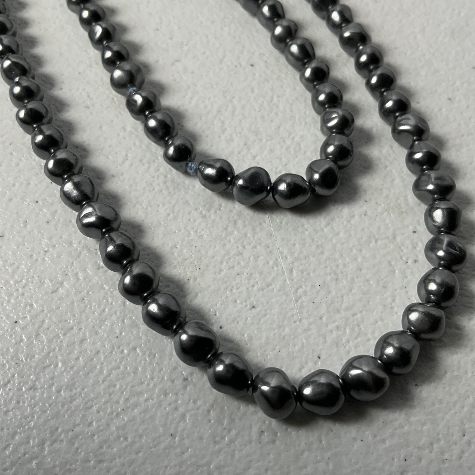 Long Dark Grey Black Freshwater Pearl Necklace Opera Length Strand Fashion