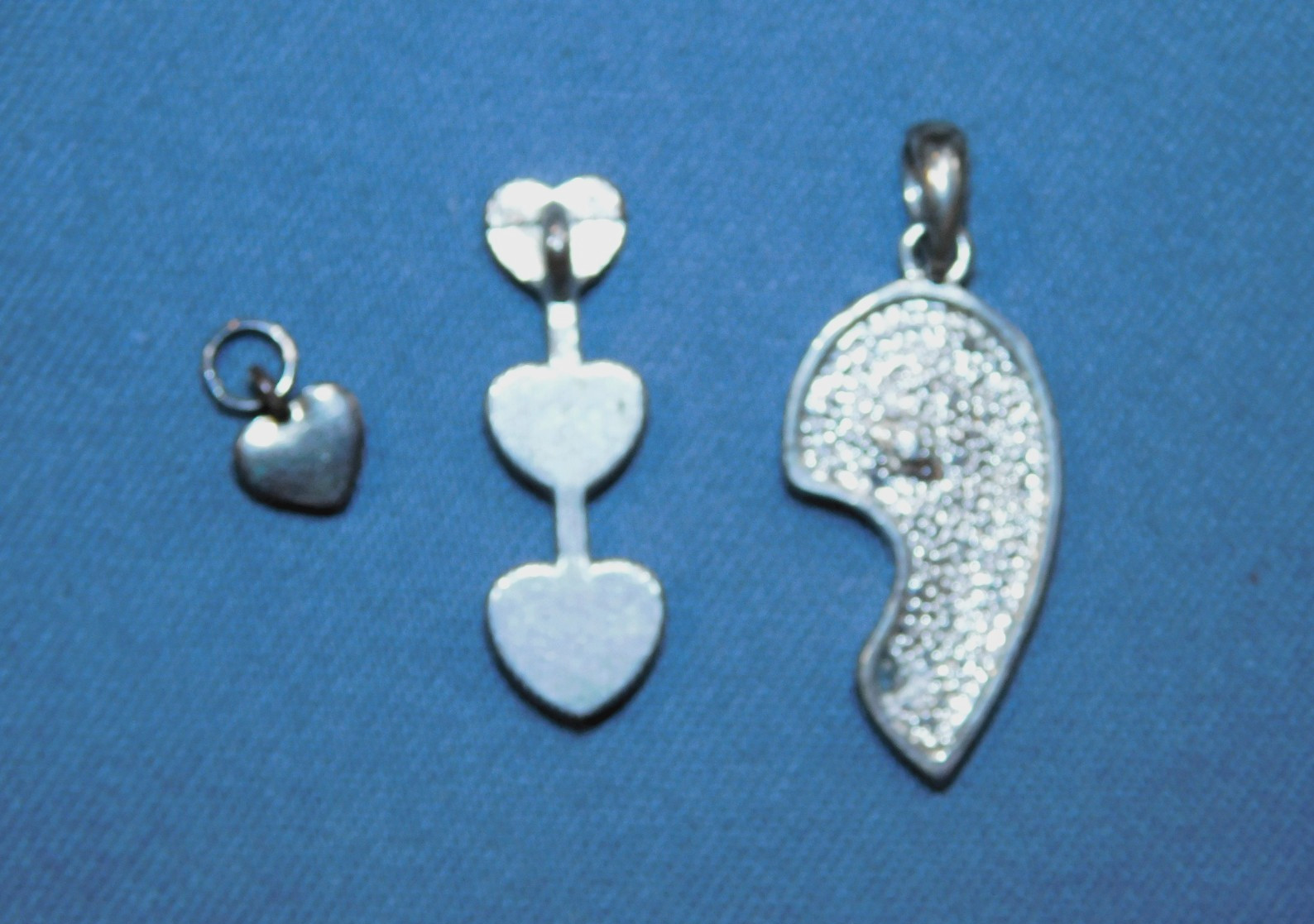 All Hearts Pendants LOT- TEN Pieces Many Styles Sizes Colors Mostly Modern FR SH