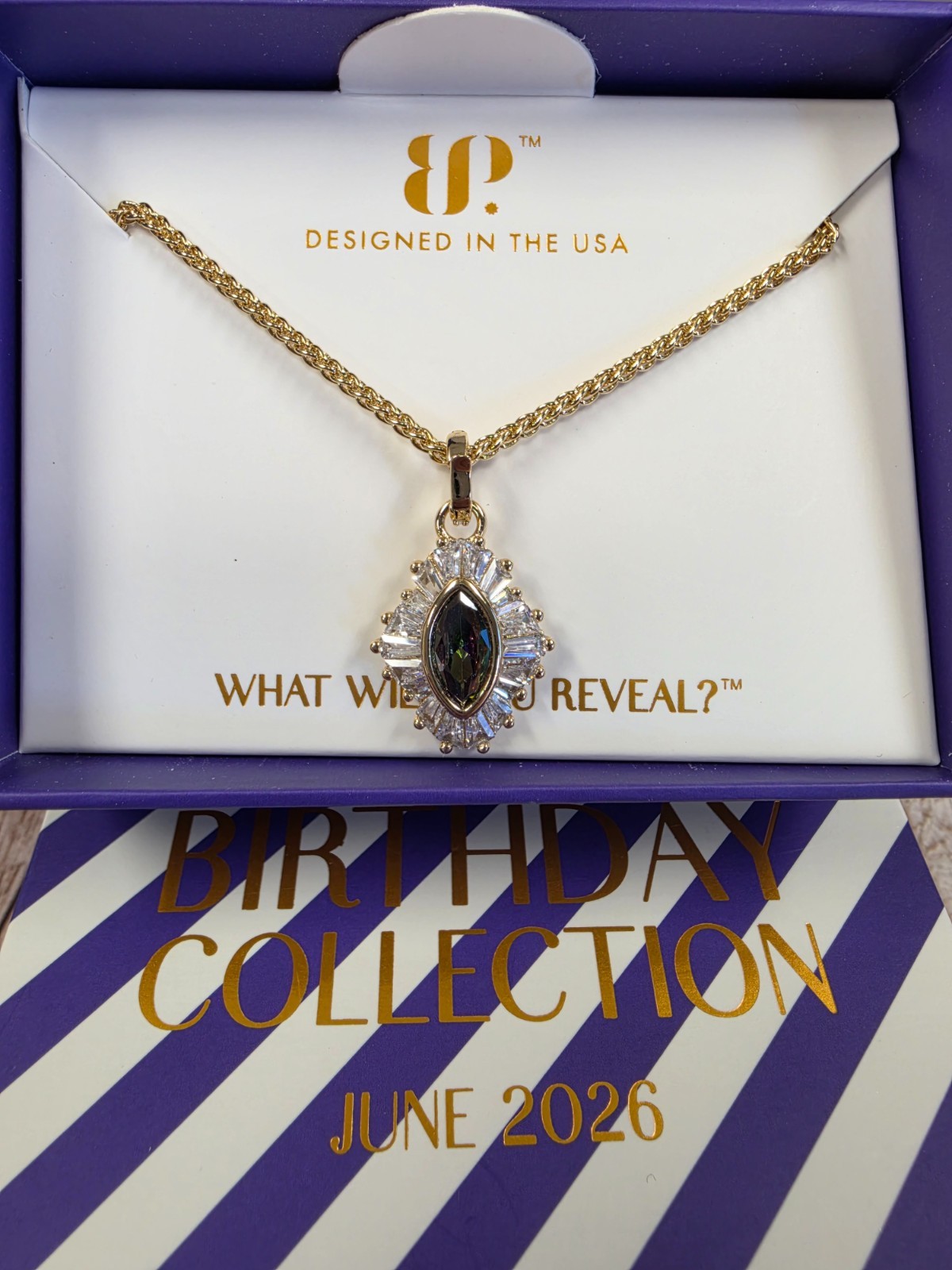 Bomb Party June 2026 Necklace “Mirrored Beauty” Alexandrite on Gold NK33456