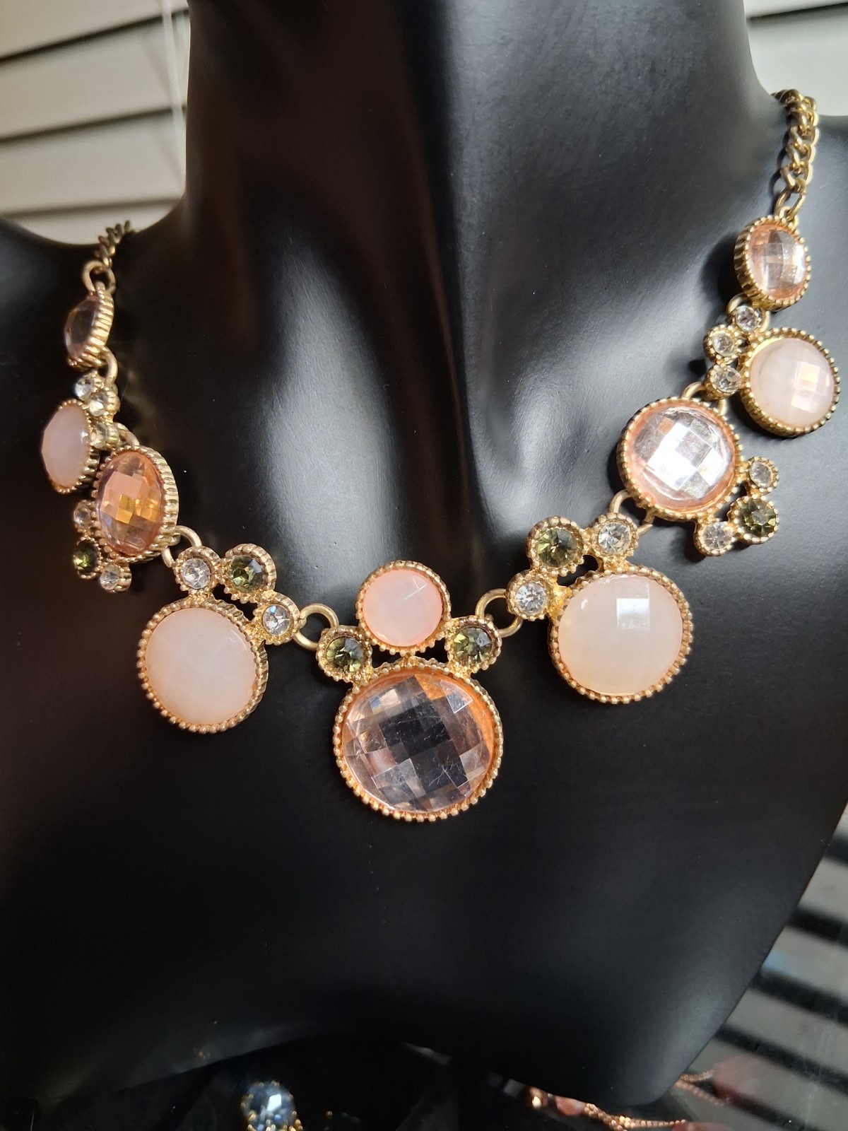 LOT OF 3 BUBBLE TYPE BIB NECKLACE BY DESIGNER CC, BR, AND JC