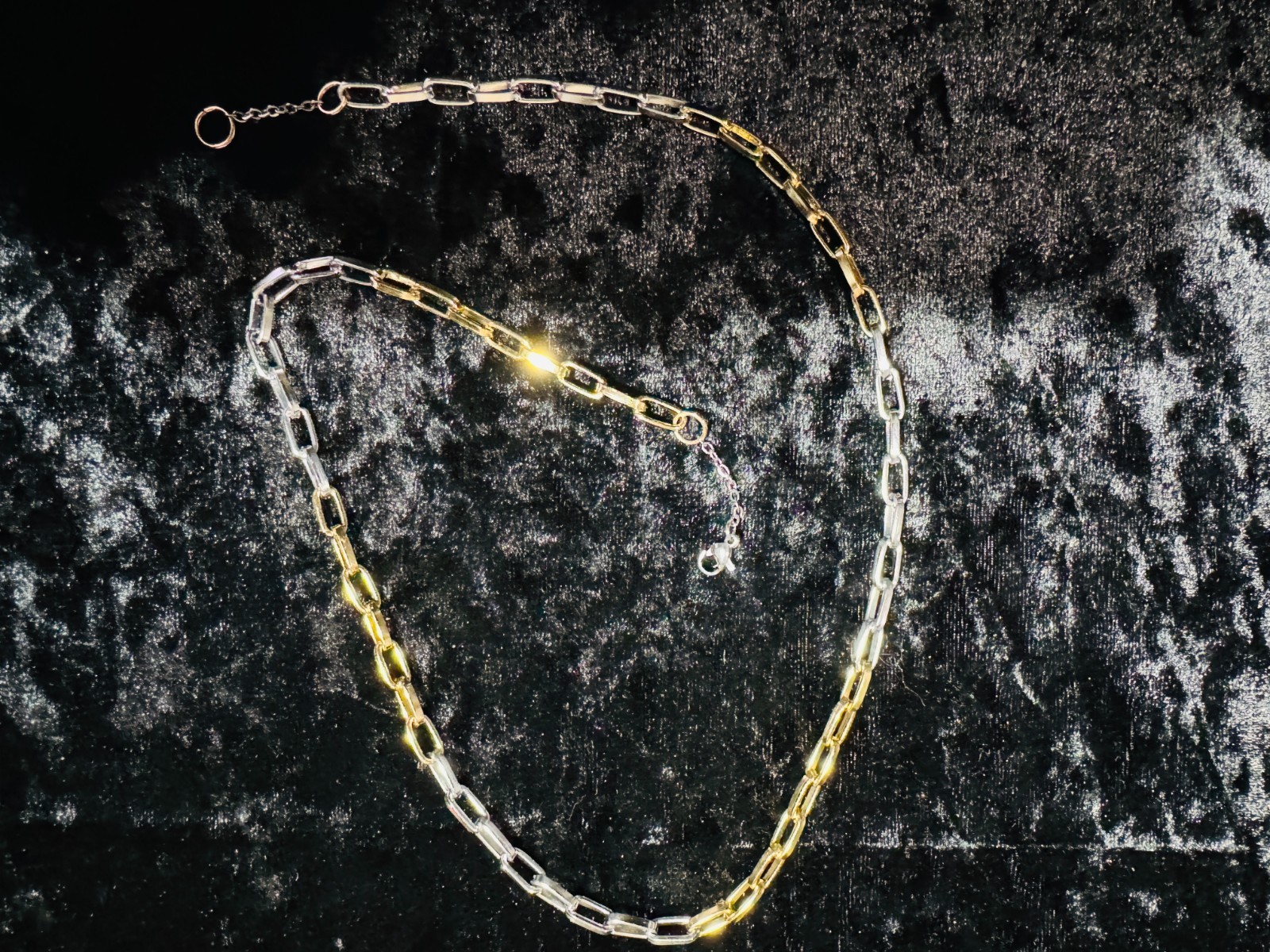 Tennis Necklace Chain Gold & Silver Color Paper Clip Mixed Clr 16,18,20,22,24″+