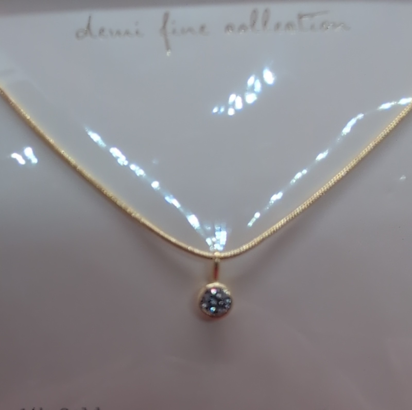 A New Day Demi Fine 14k Gold Plated Cubic Zirconia Pendant Necklace, 16″+3″ Ext