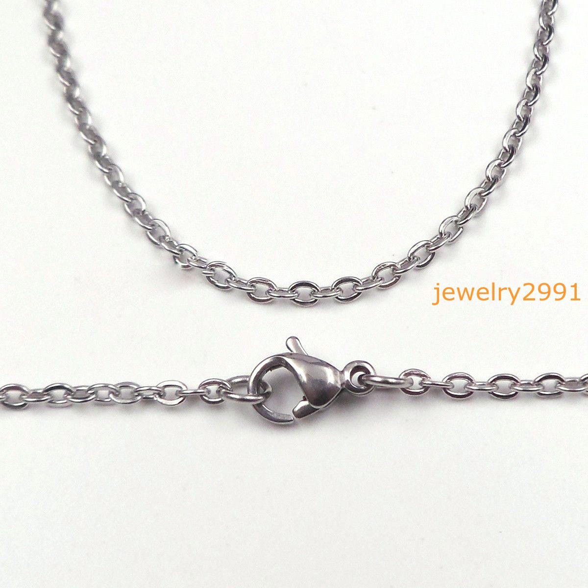 100pcs Lot womens stainless steel silver rolo chain necklaces 1.5/2/2.5/3.2mm