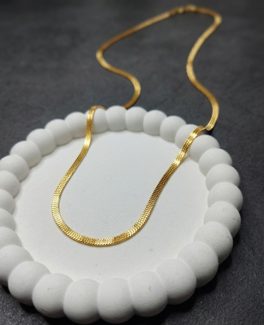 18kt Yellow Gold Plated Snake Chain Necklace 24 inches for men