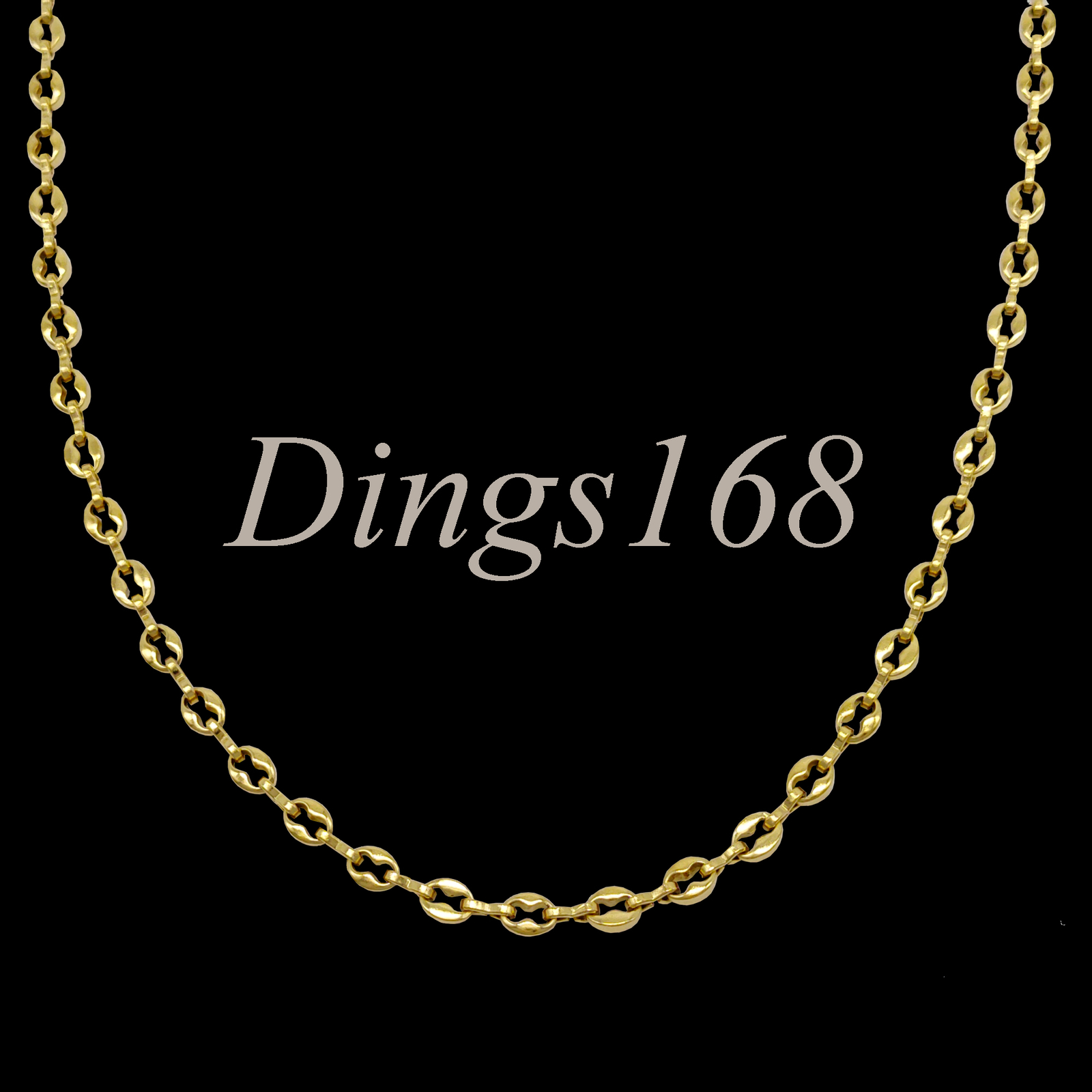 Genuine 18K Yellow Gold Filled 16″/17″ 4.5mm Puffy Mariner Link Chain Necklace