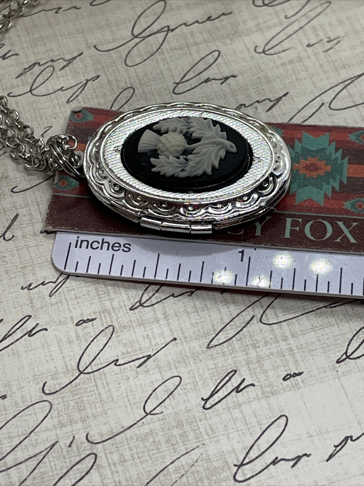 Scottish Thistle Necklace Locket Silver EASTER pendant IRISH CELTIC GIFT photo