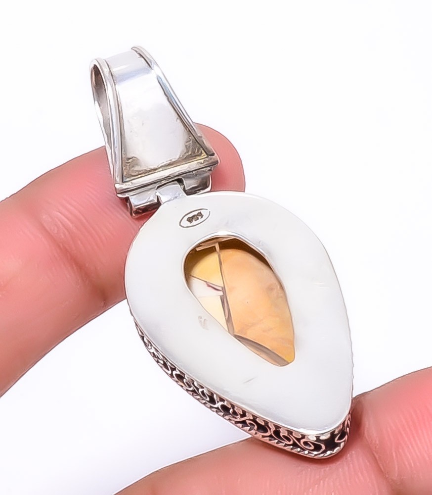 Brecciated Mookaite 925 Sterling Silver Fine Art Pendant 2.15″ A369 Gift for her