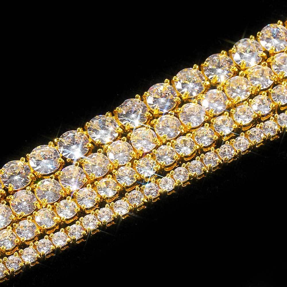 Women Men Iced Out Bling Tennis Necklaces Pendant Hip Hop CZ Zircons 3/4/5/6MM