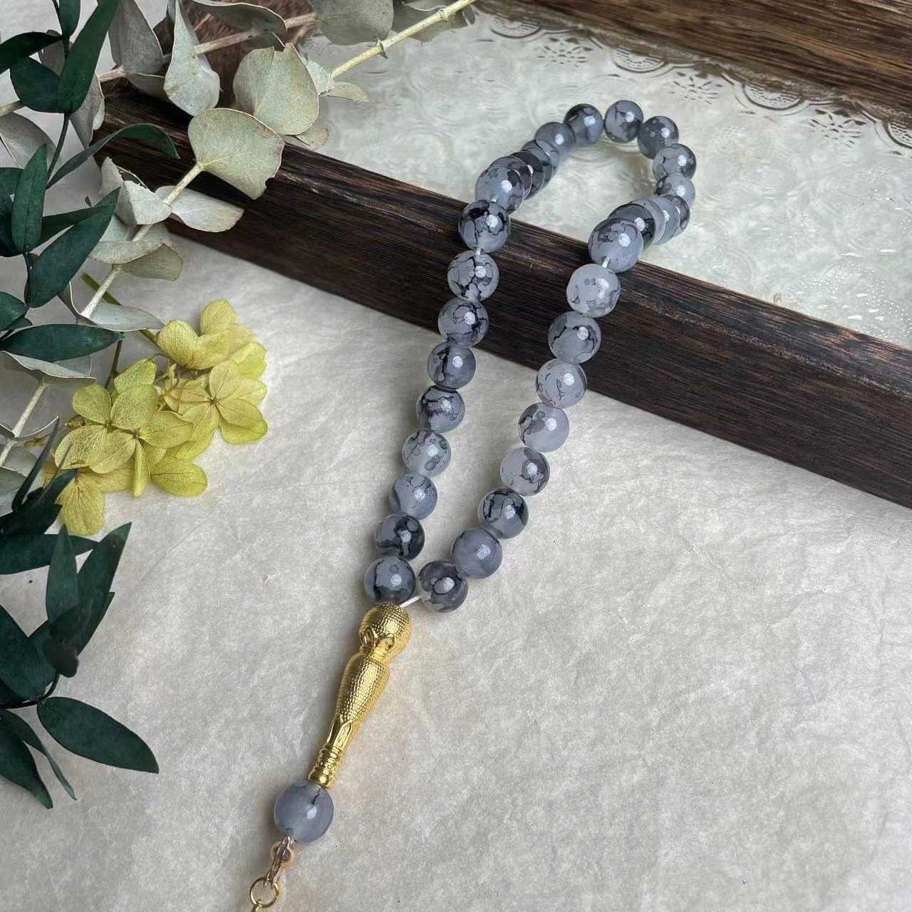 1Pc 10Mm Muslim Rosary Prayer Beads Turkish Glass Rosary Prayer Bracelet Jewelry