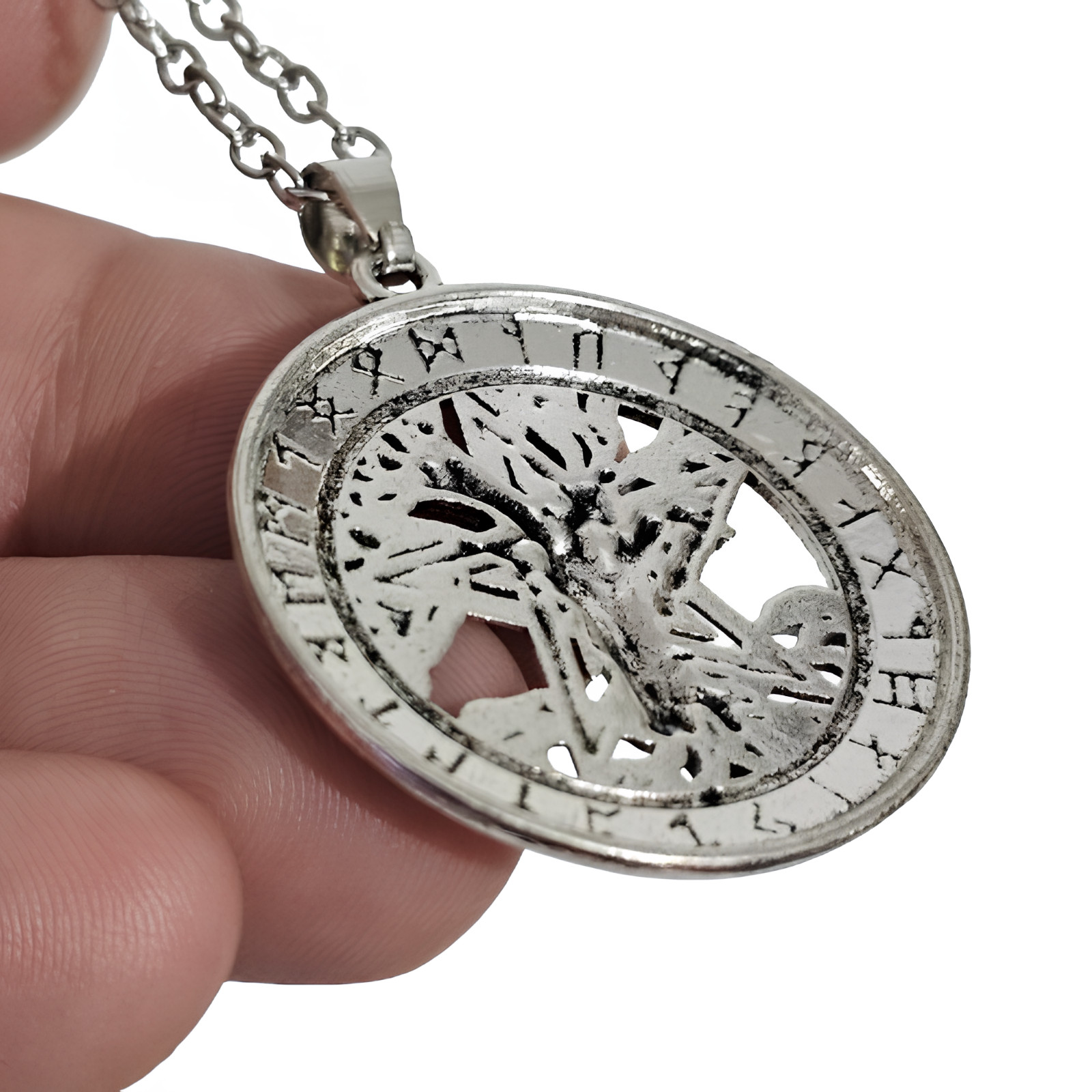 Pentacle Tree of Life Necklace Pendant Chain Necklace Rune Pagan Wicca Jewellery