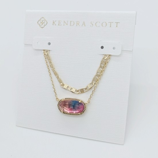 Kendra Scott Elisa Gold Multi Strand Pendant Necklace In watercolor