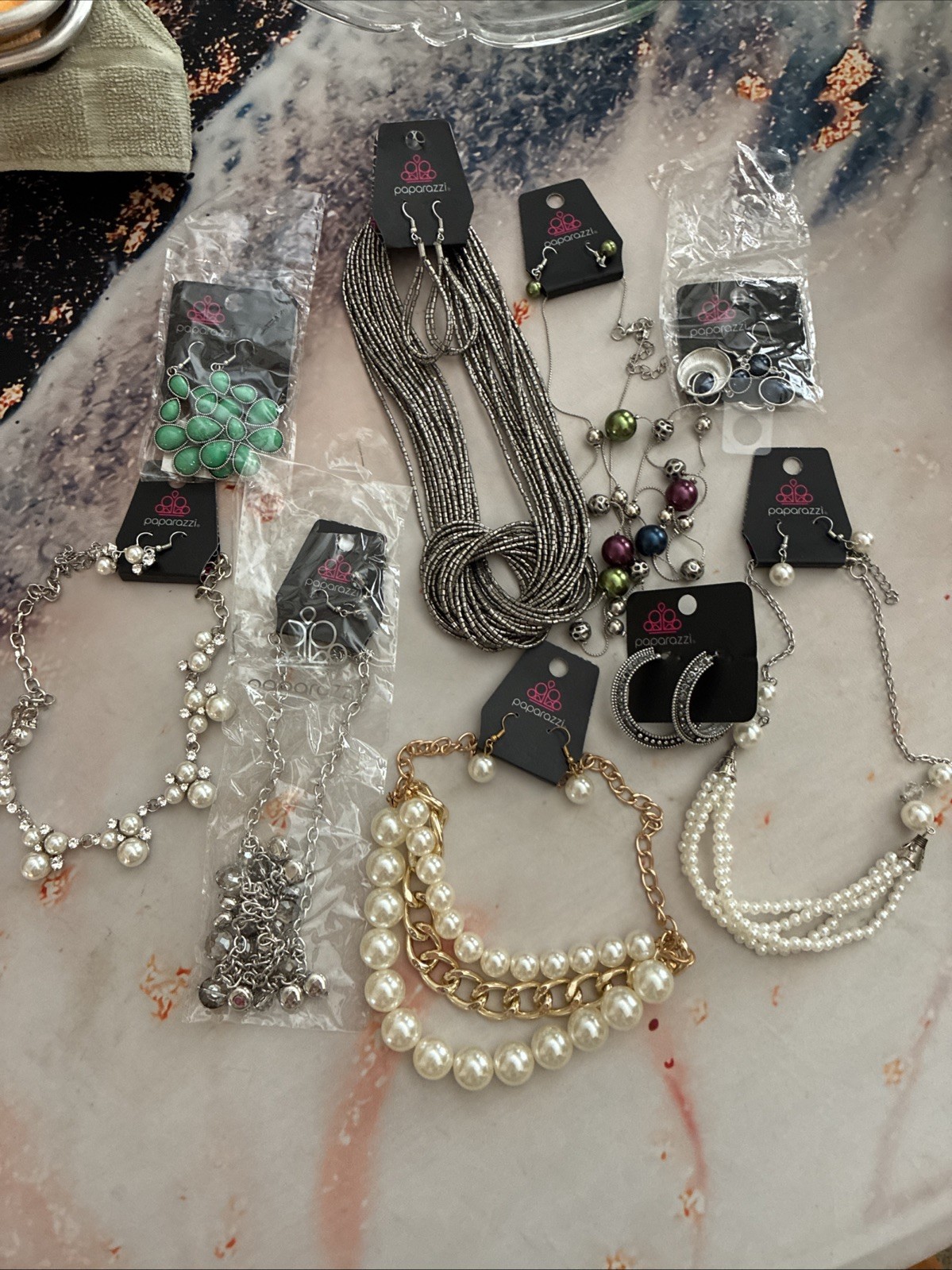 Paparazzi Lot of Jewelry. Various Lengths and Styles. Stones Glass Beads NWT
