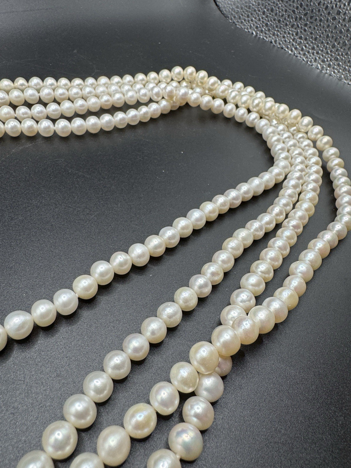 SUPER LONG 100 INCH NATURAL WHITE FRESHWATER REAL PEARL NECKLACES 7-8MM