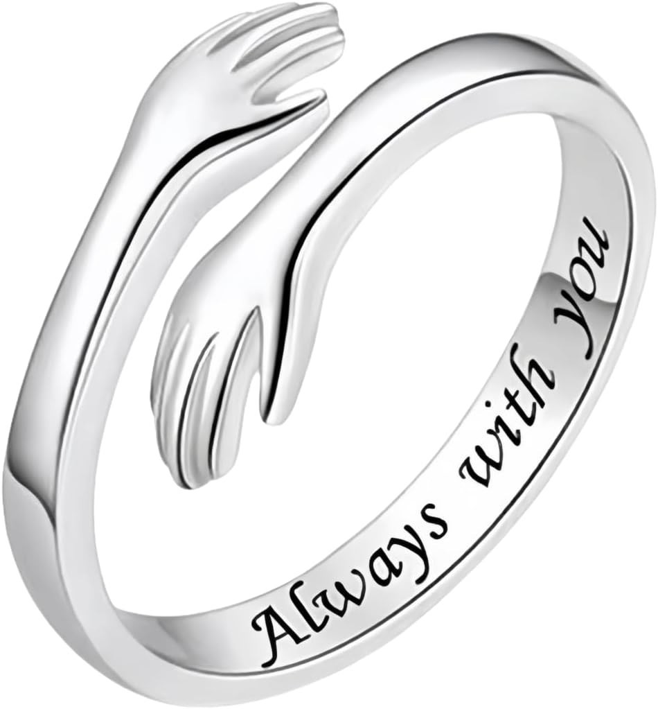 Adjustable Hug Ring with Engraved Love Messages: Perfect Gift for Granddaughters