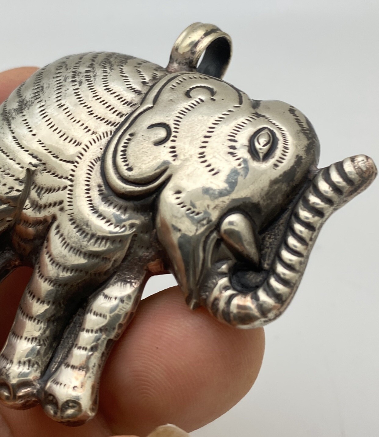 Elephant, handcrafted,tibetan silver, turquoise, ethnic ,animal,tibetan design