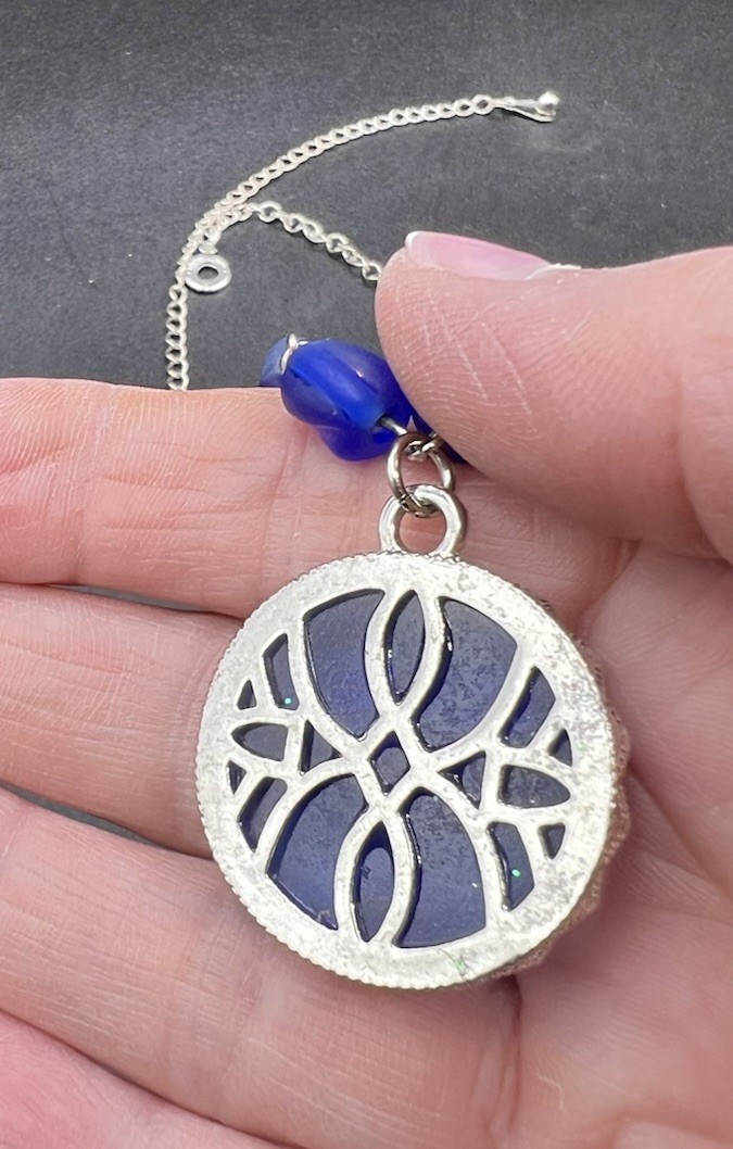 Teng Yue 3 Strand, Blue Moon Face Necklace, 23”