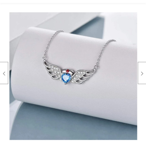 ANGEL NURSE RN DR HEALTH WING CRYSTAL HEART pendant German Silver 22″ Necklace
