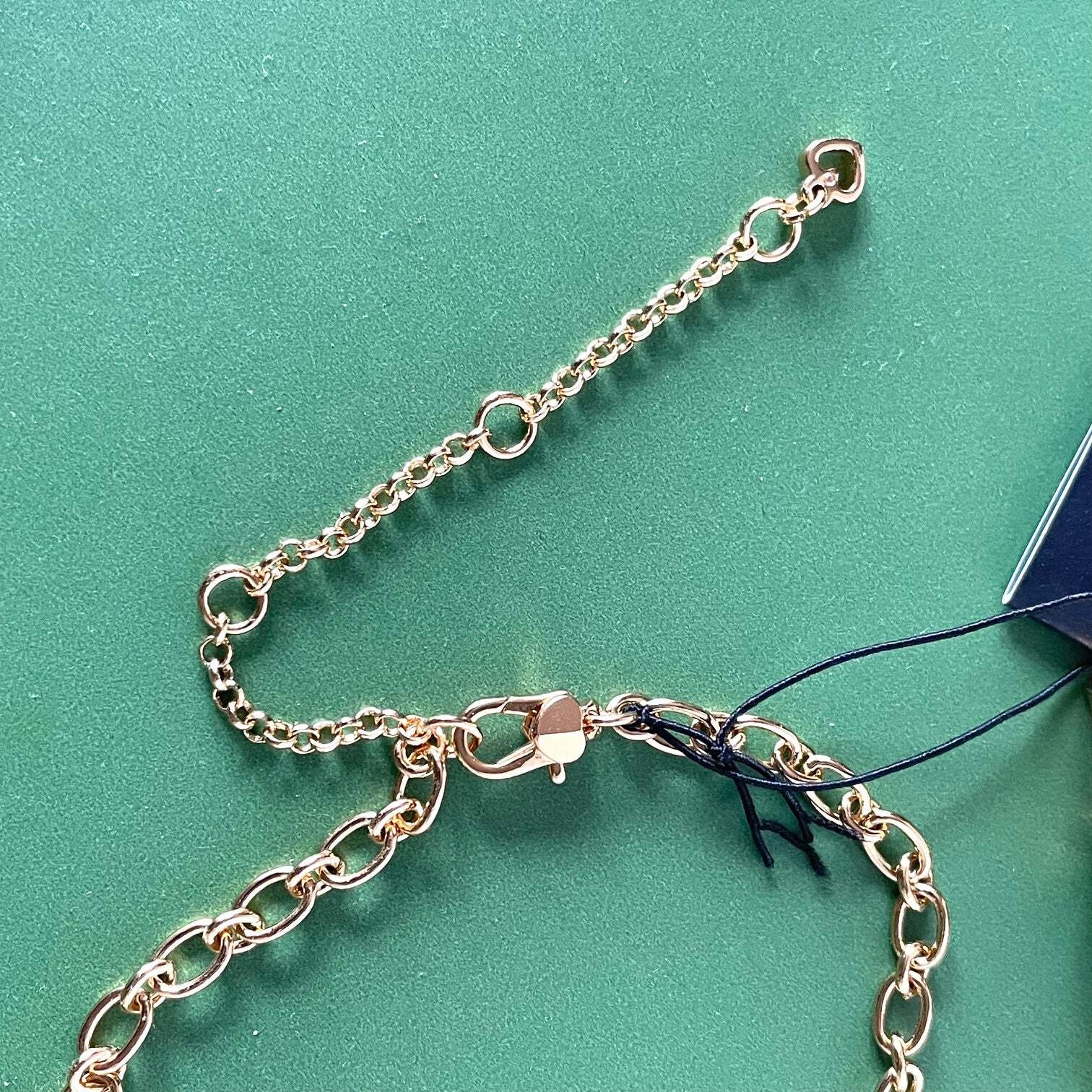 Kate Spade M&M Pendant Necklace Green Gold Statement Novelty Gift Box