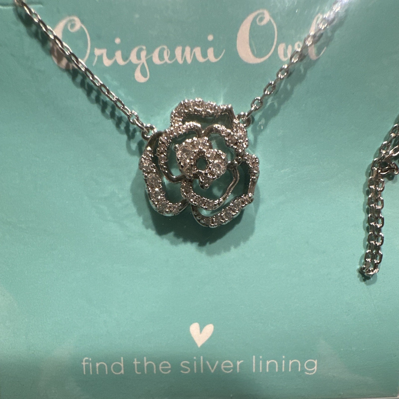 Origami Owl Silver “I Am Beautiful” Empowerment Collection Pendant Necklace
