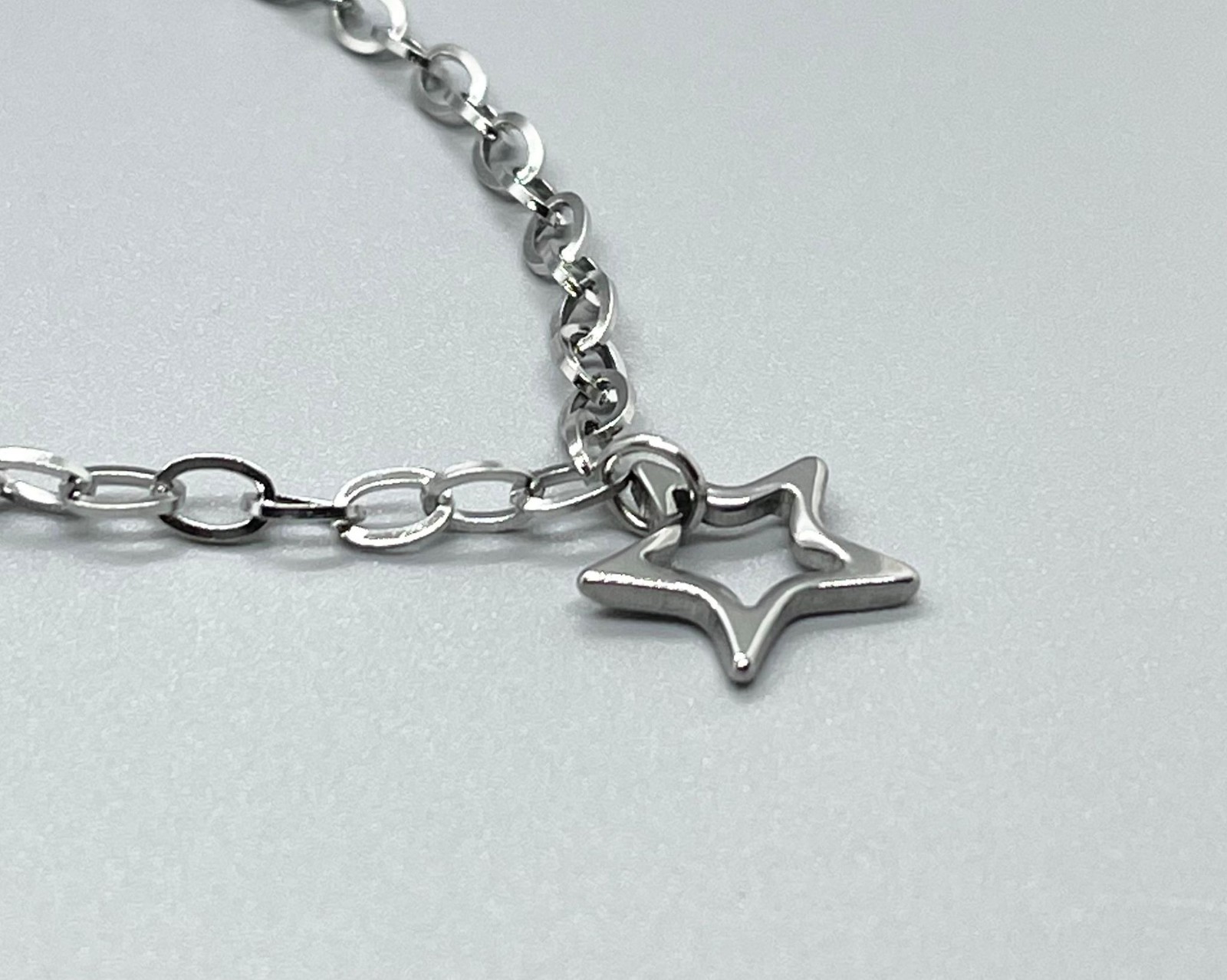 Stainless Steel STAR Charm Necklace No Tarnish Silver Chain New – USA Seller