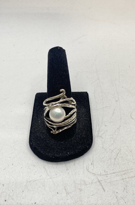 Sterling Silver 925 Jewelry Lot 3pc Pearl Garnet Rings Heart Pendant 15.5g