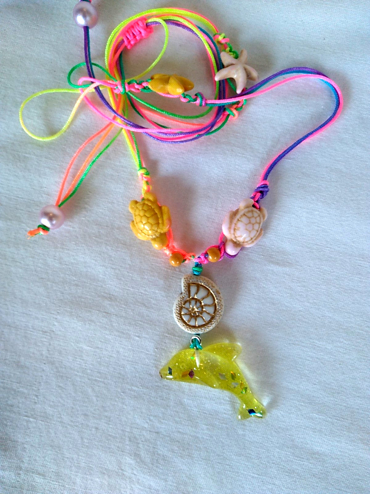 Boho Dolphin Nautilus Pendant Necklace 24″ Adj Women Jewelry USA Seller Gift