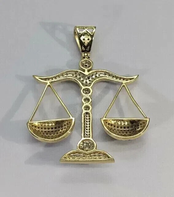 Round Cut Simulated Diamond Gorgeous Unisex Pendant In 14k Yellow Gold Plated