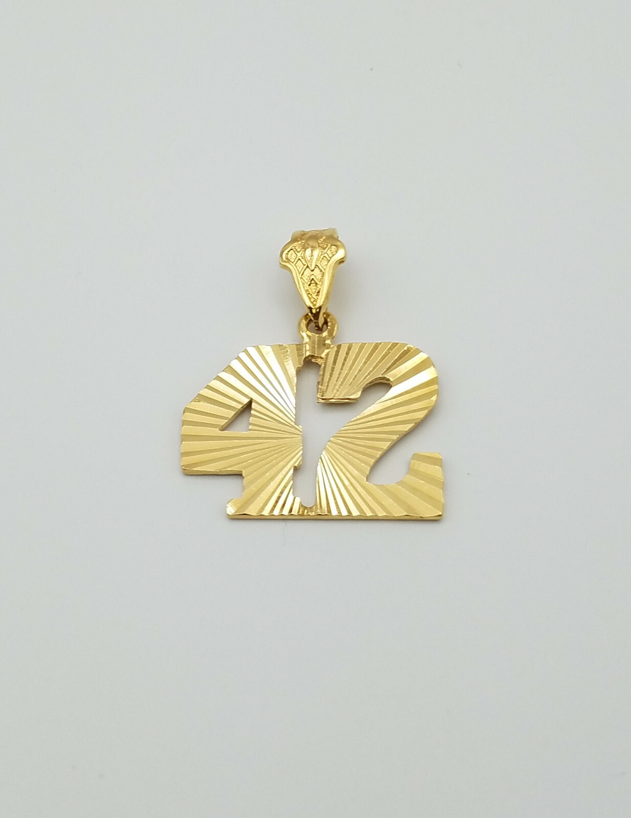 Gold Number Pendant a larger Diamond-Cut 24k GP Jersey Numbers 26-50