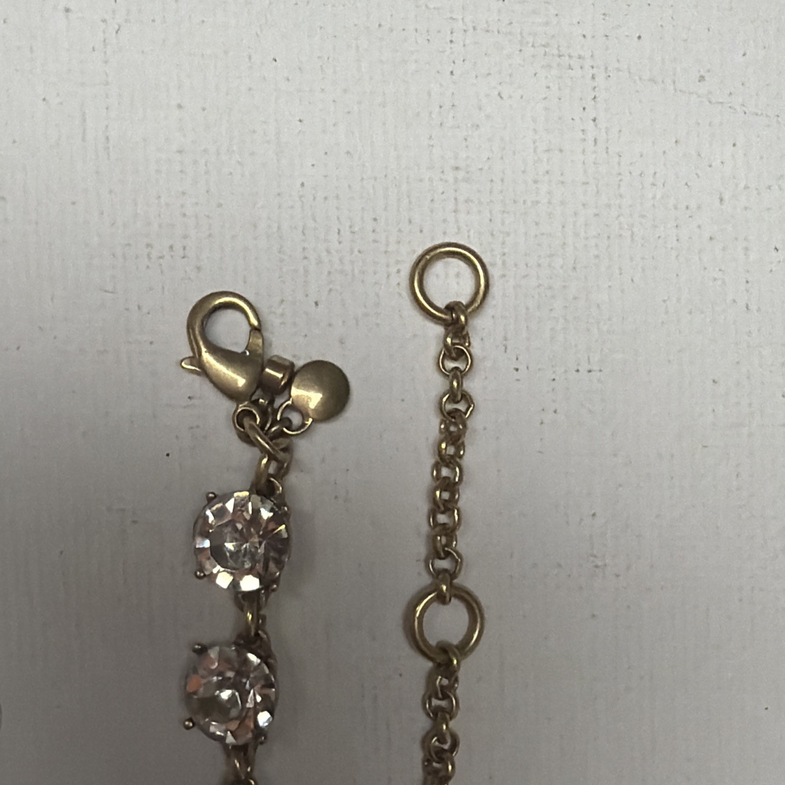 Ann Taylor Clear Colorless”Stones” And Gold Tone Statement Necklace*