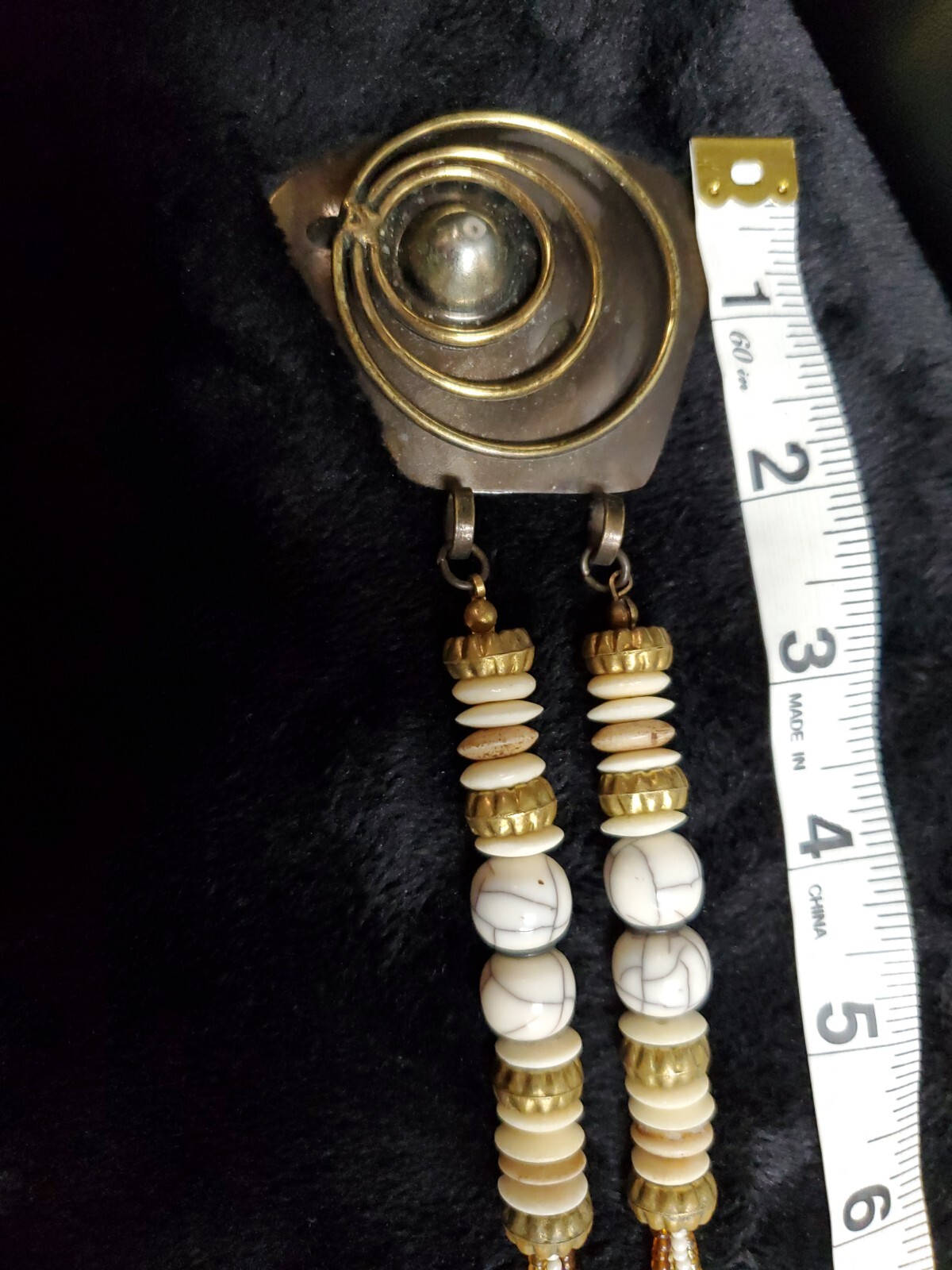 Artisan Mixed Media Beaded Strand With Bold Craft Pendent Necklace