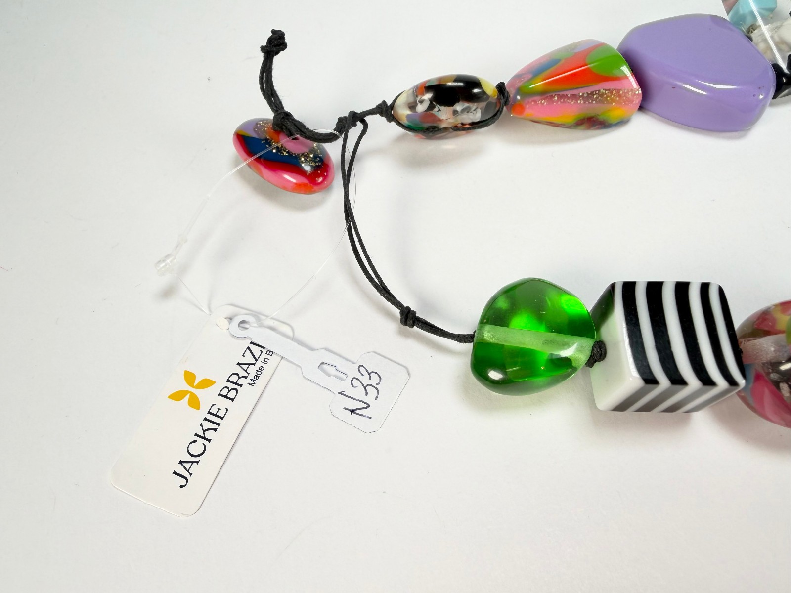 Jackie Brazil “Indiana” Transparent Summer Mix Multi-Bead Resin 70cm Necklace