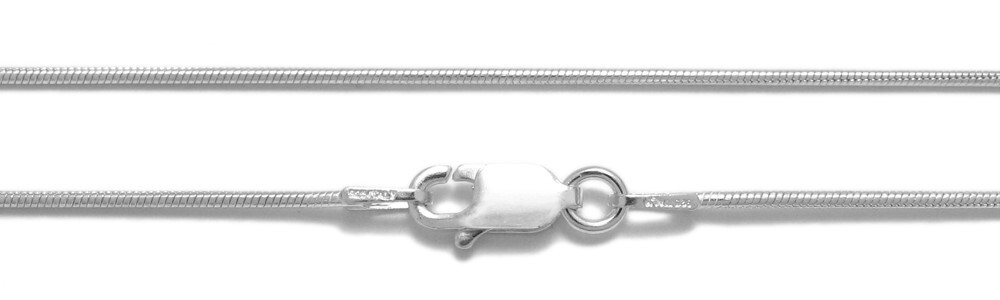 925 Sterling Silver Round Snake Chain Necklace 1mm (025 gauge)