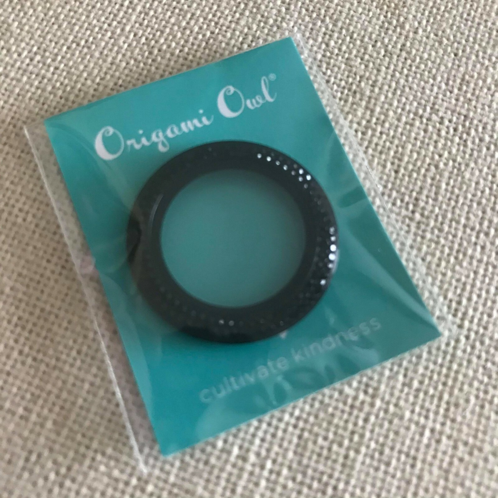 Origami Owl BZ3031 Medium Black w/Jet Pave Fimo Crystal Twist FACE ONLY “NIP”