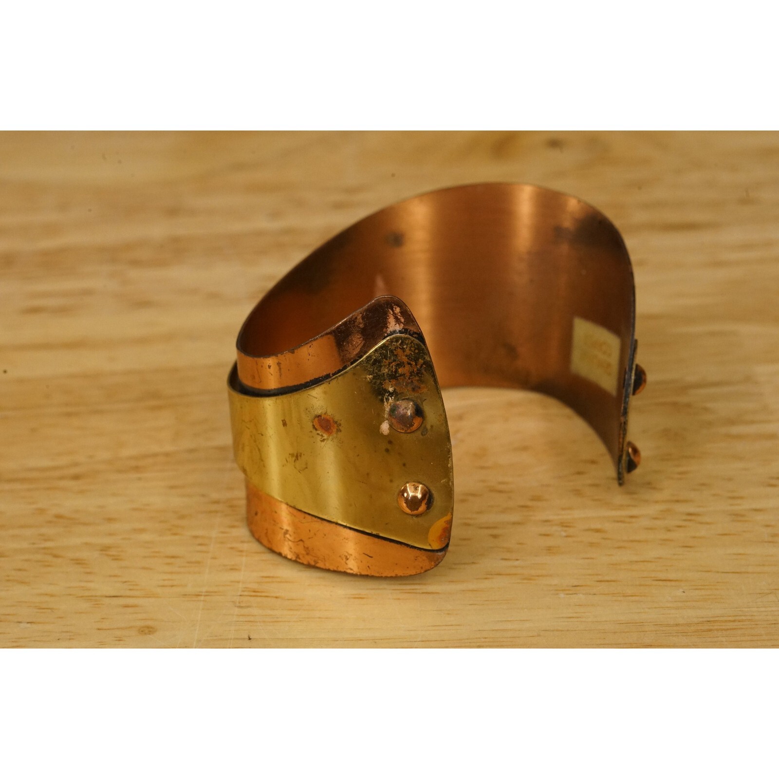 Vintage Hand Crafted Estate Jewelry Solid Copper Cuff Bracelet Mid Century Moder
