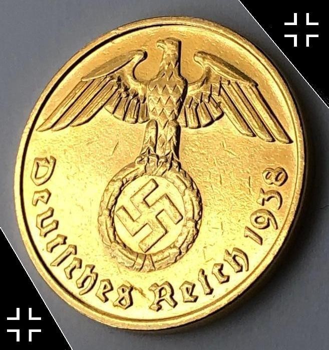 EMPIRE MAKER Necklace – WW2 Germany Coin – 1 3/4″ Tall Steel Eagle