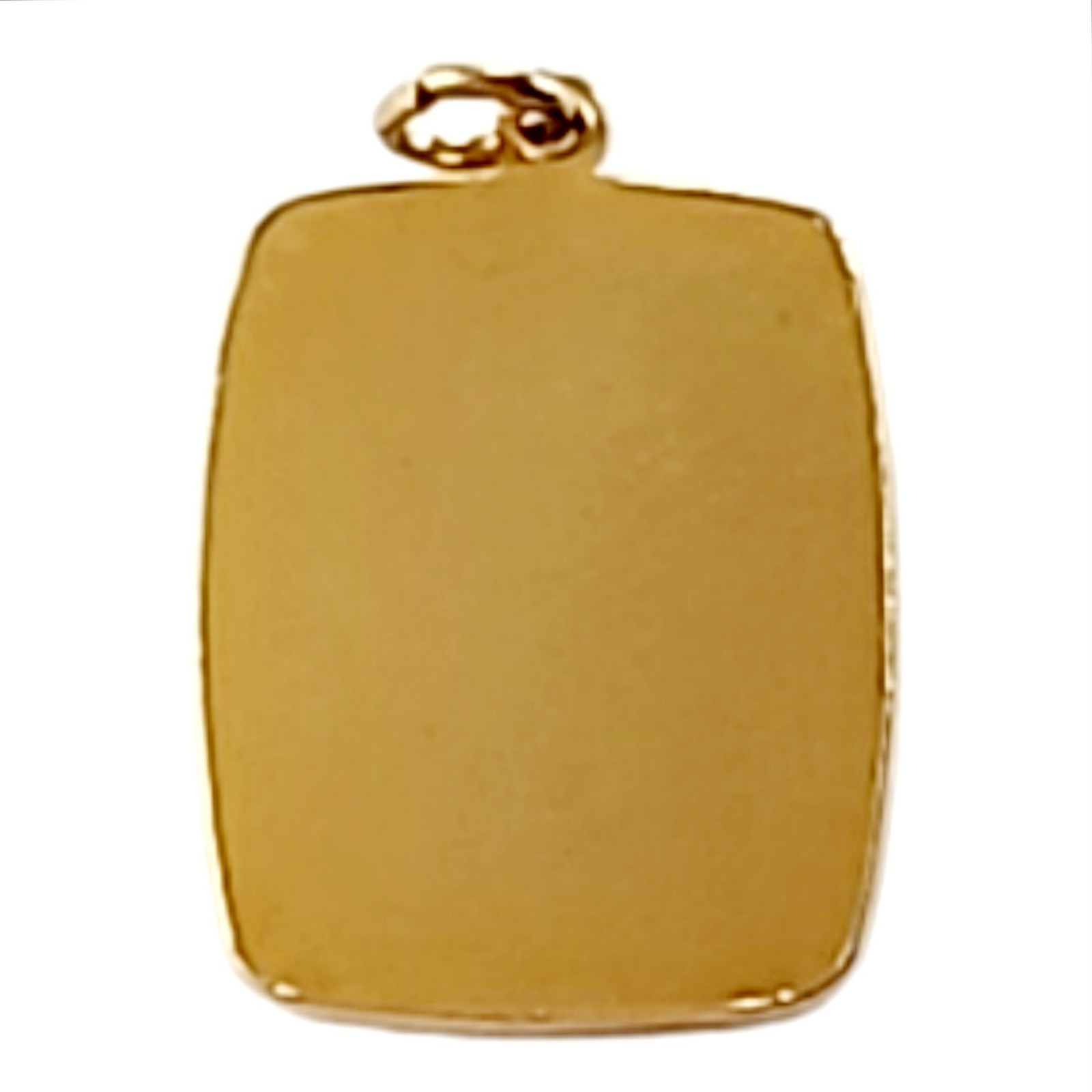 AT&T 10k Yellow Gold Plated Black Enamel Pendant Square Vintage