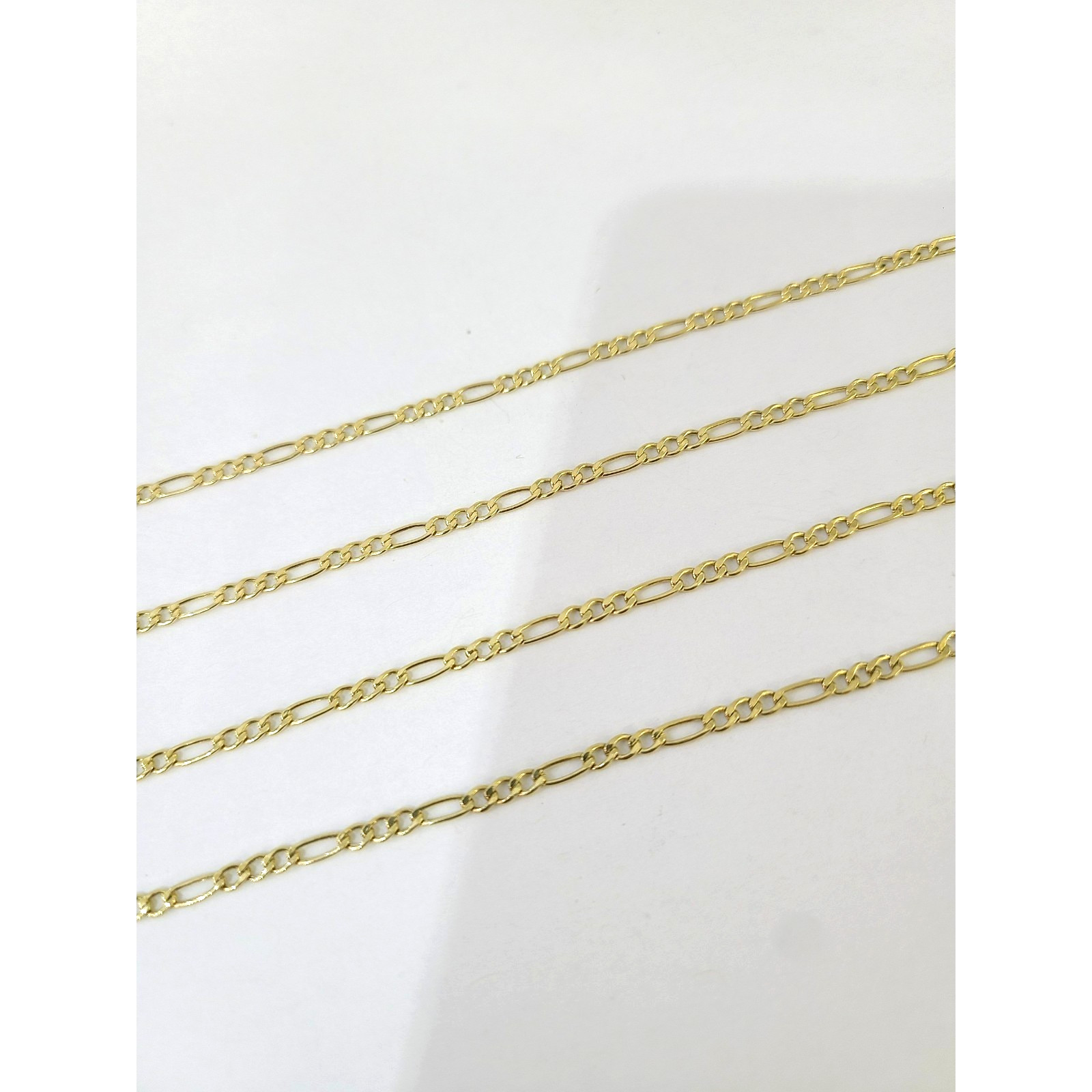 Real 10k Gold Chain Figaro Link Necklace 2.5mm Men Women 16″ 18″ 20″ 22″ 24″