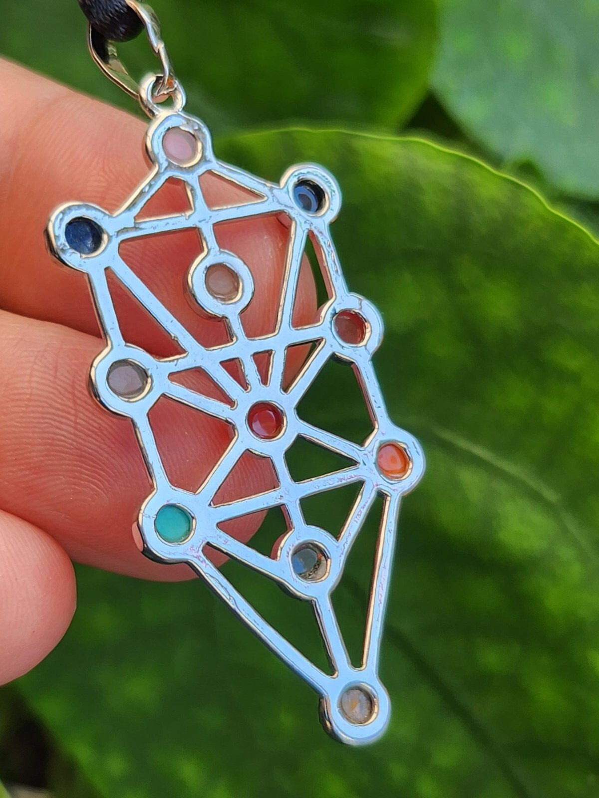 Tree of Life Sefirot Necklace Chakra Pendant Gemstone Kabbalah Bead Jewellery