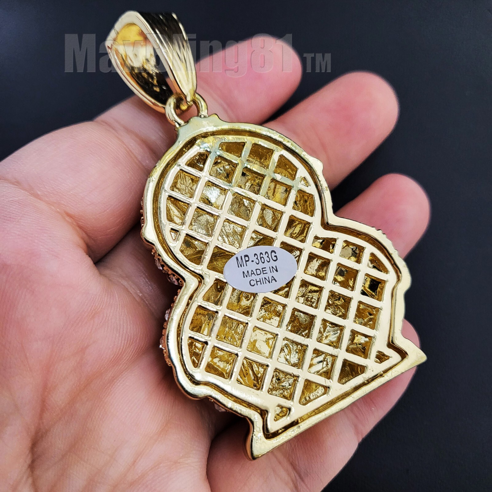 Hip Hop Iced Gold Plated Large South Park Cartoon Cubic Zirconia Charm Pendant