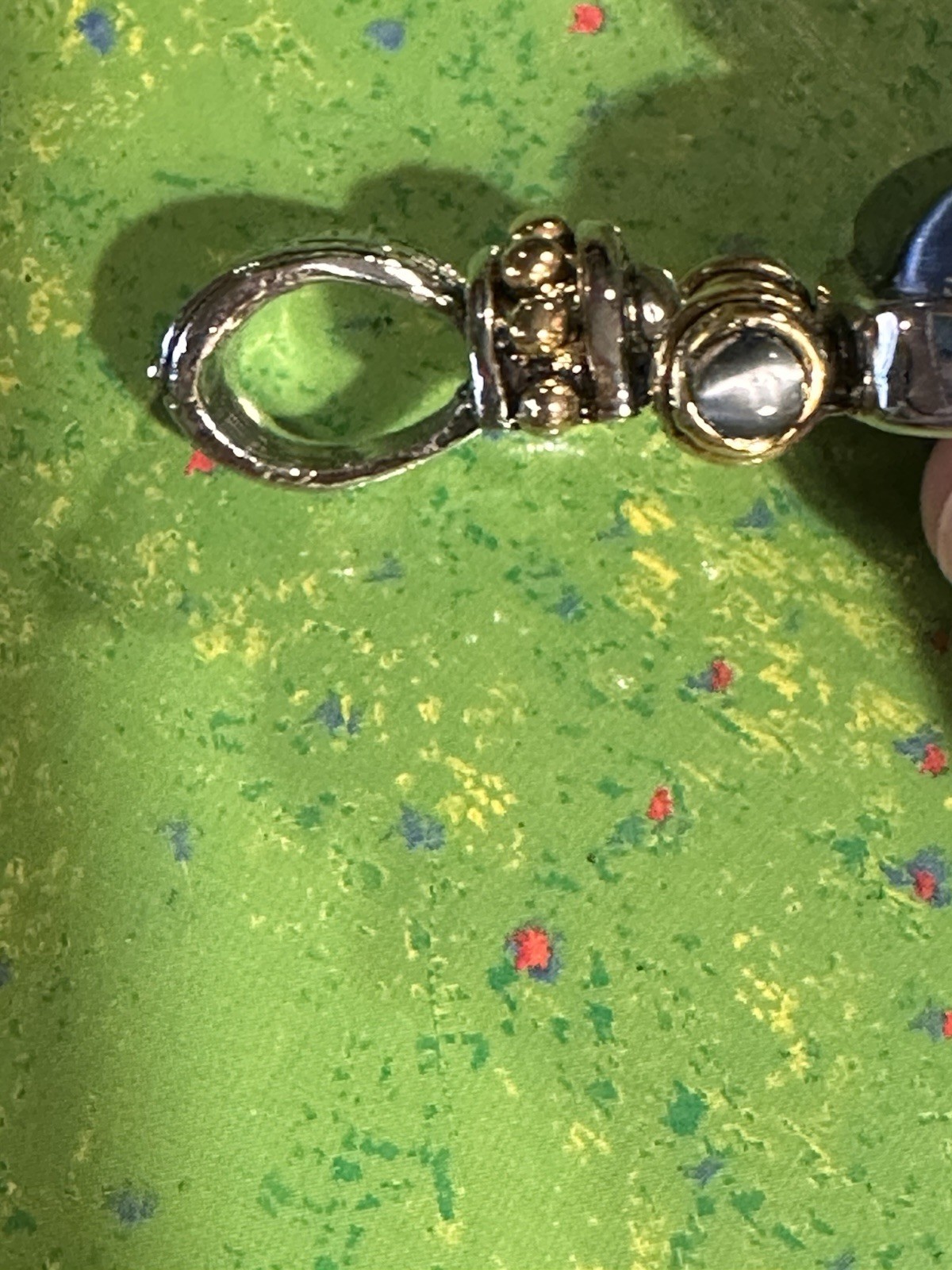 VTG Designer Cabochon Bezel Set Rectangle Pendant Charm