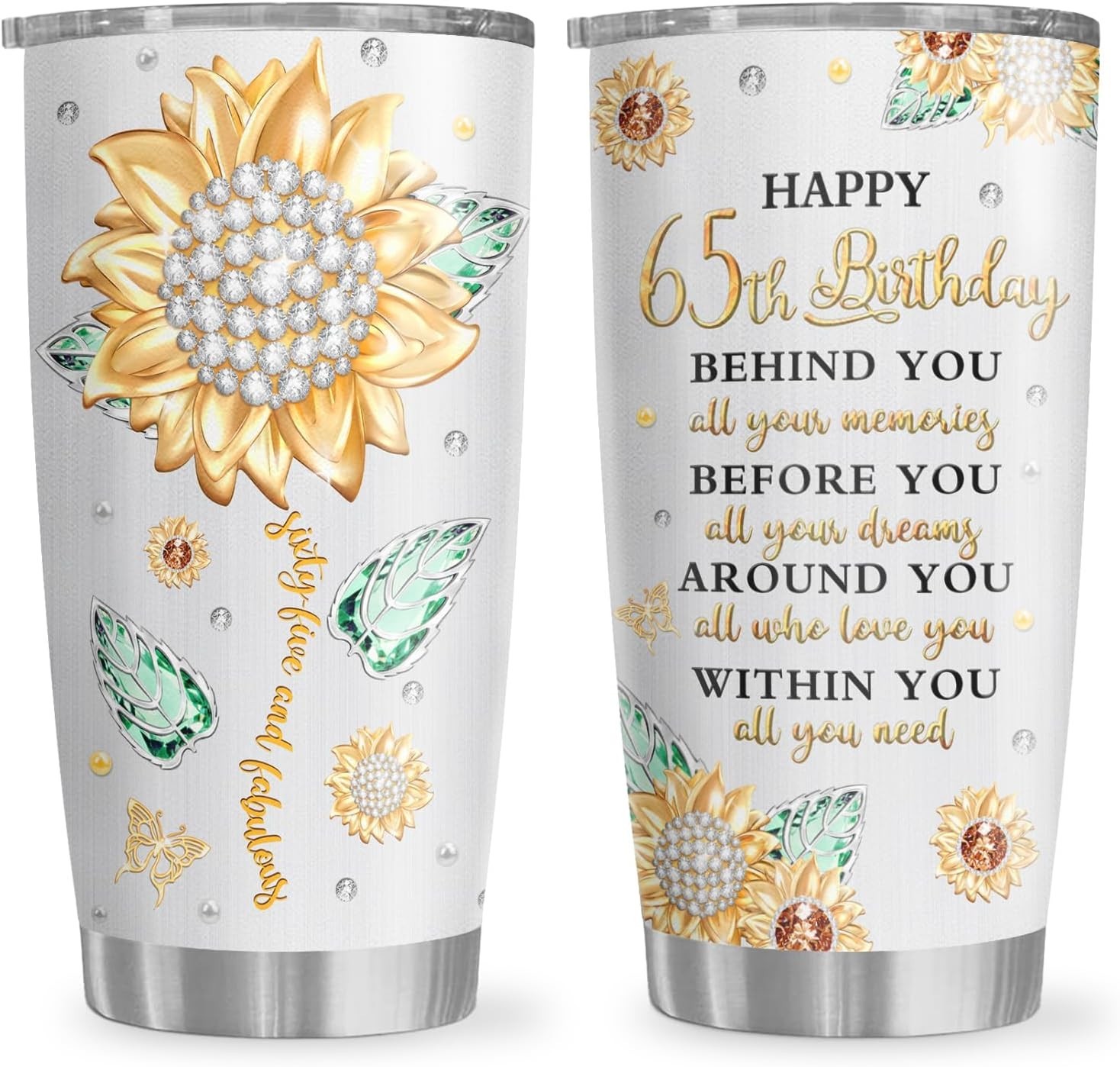 Elegant Insulated Stainless Steel Tumbler 20oz – Perfect 65th Birthday Gift