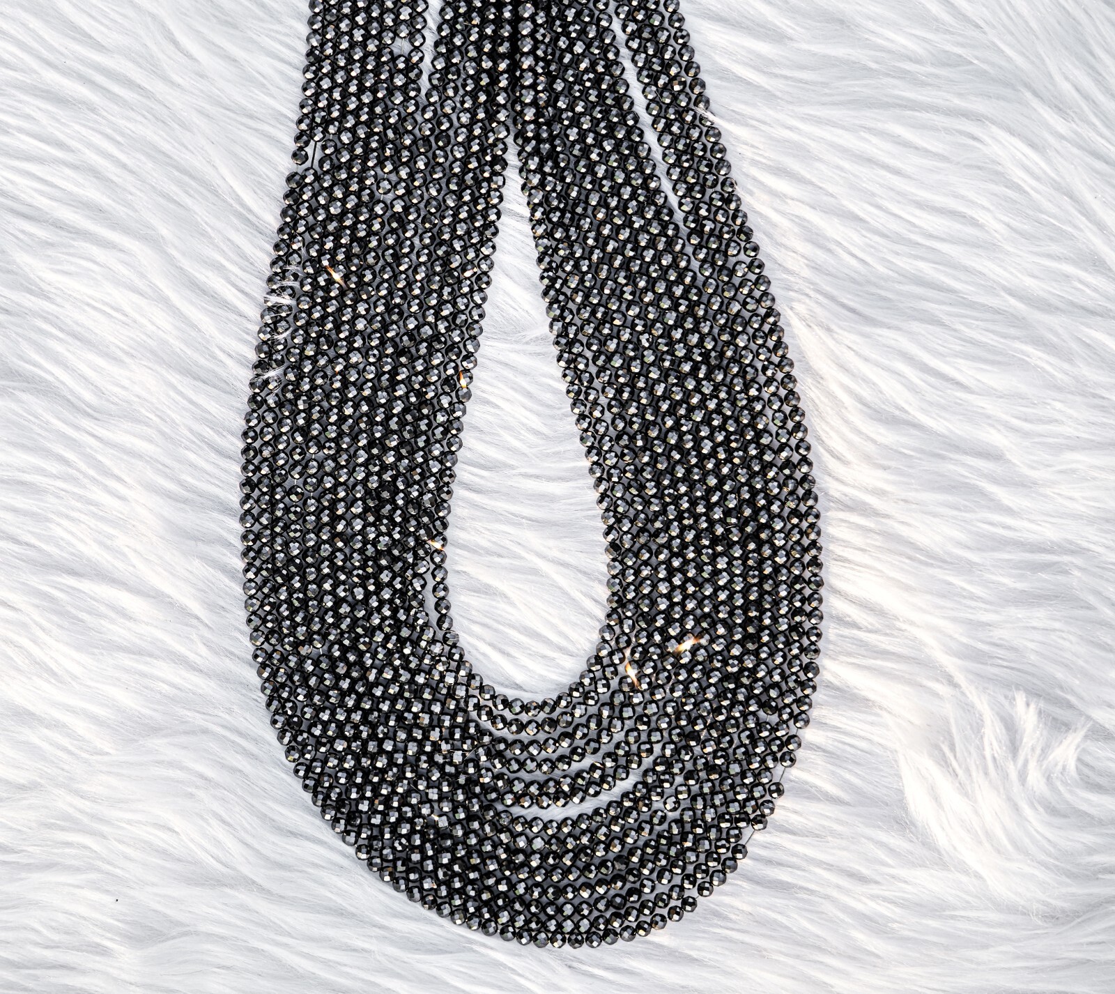 Black Moissanite Beads, 26 CT Black Beads, Black Faceted Diamonds Beads Lock