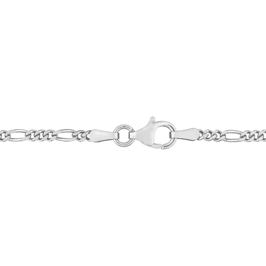 AMOUR 2.2mm Figaro Chain Necklace In Sterling Silver, 20 In