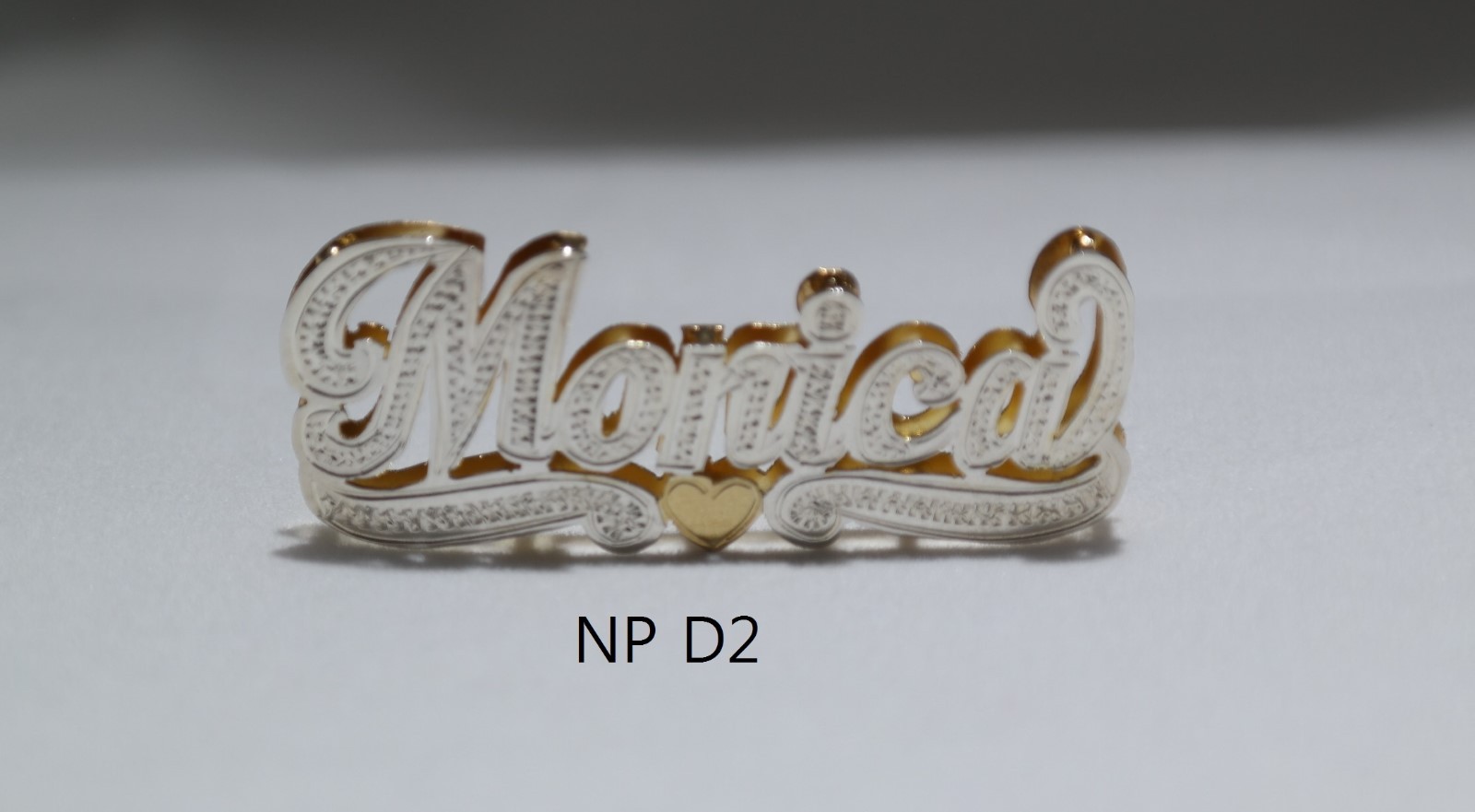 PERSONALIZED DOUBLE NAME PLATE (10k,14k,Silver gold overlay)