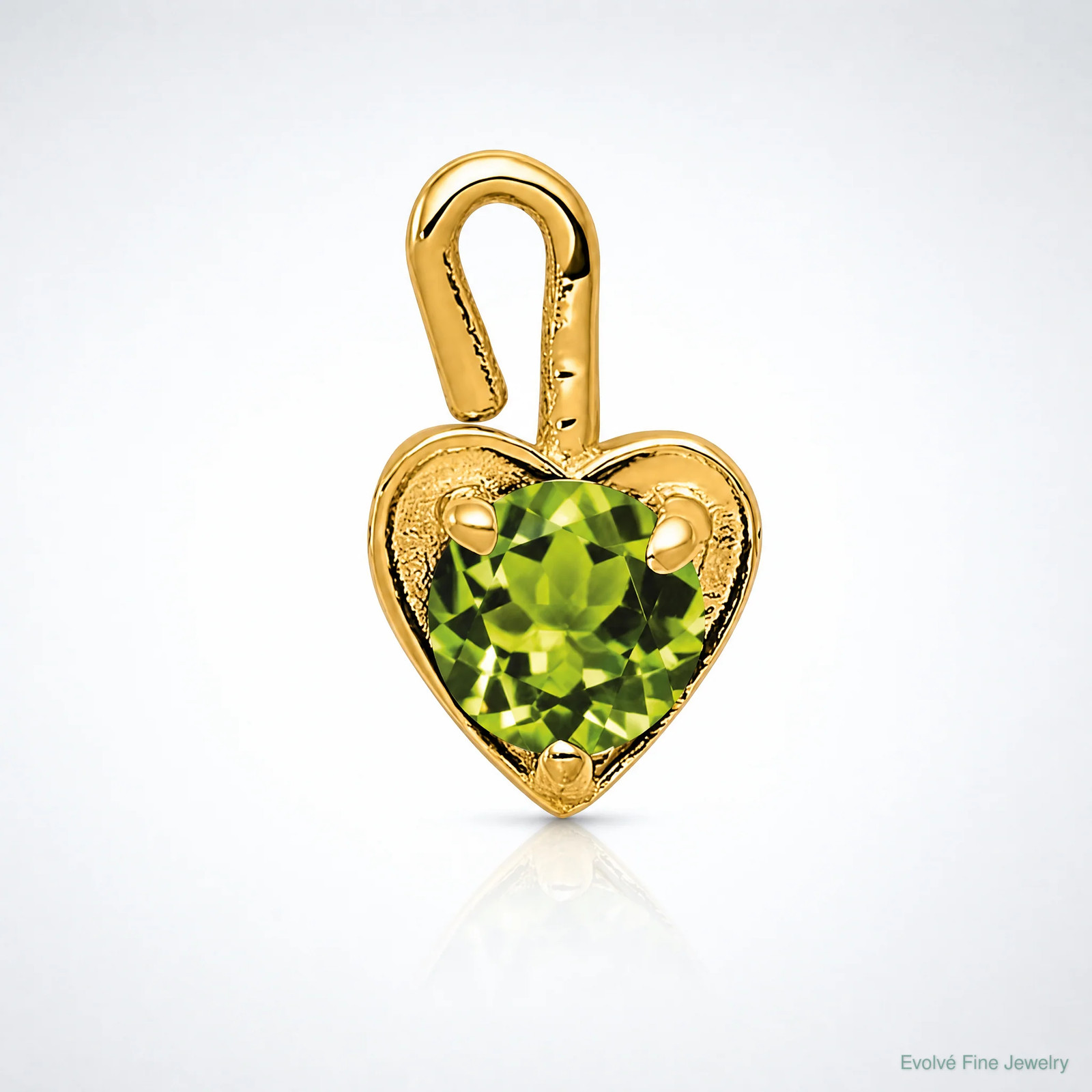 10K / 14K Yellow Gold 10ky August Synthetic Birthstone Heart Charm