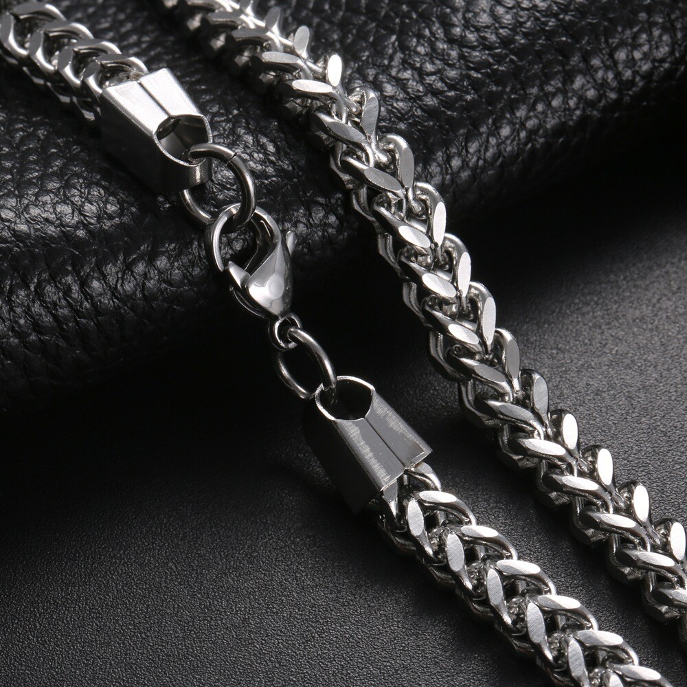 18″-30″ Mens Stainless Steel 4mm Franco Box Cuban Curb Link Chain Necklace #N213