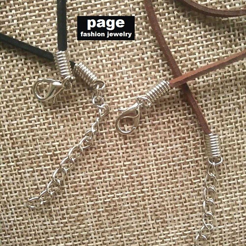 Suede Leather 18″ 3mm Necklace Cord For Your Pendant Black/Brown / Lobster Clasp