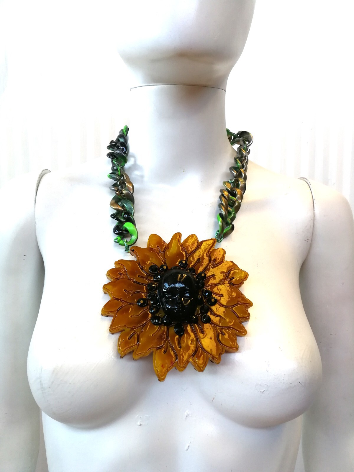 Woman Necklace Jewelry Sun Flower Brutalist Modernist Sunflower Bracelet Pendant